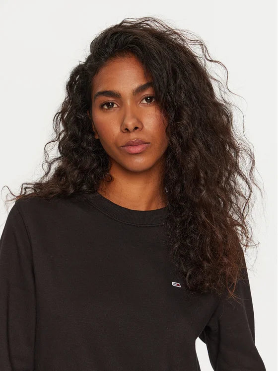 Tommy Flag Logo Women Sweatshirt - Black