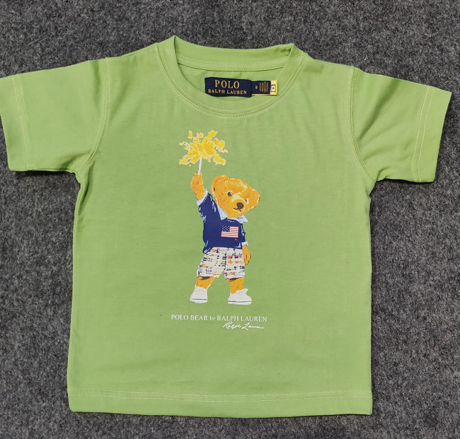 Boys Firework Polo Bear Shirt - Lime Green - Brand Store