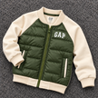 GAP Kids Hybrid Puffer Bomber Jacket - Olive/Cream