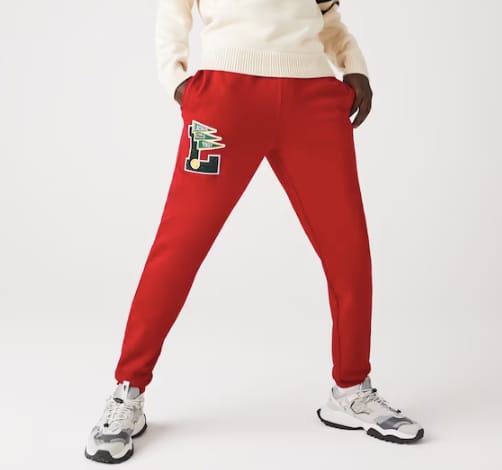 Lacoste Tannis Patched Jogger Trouser - Red - Brand Store