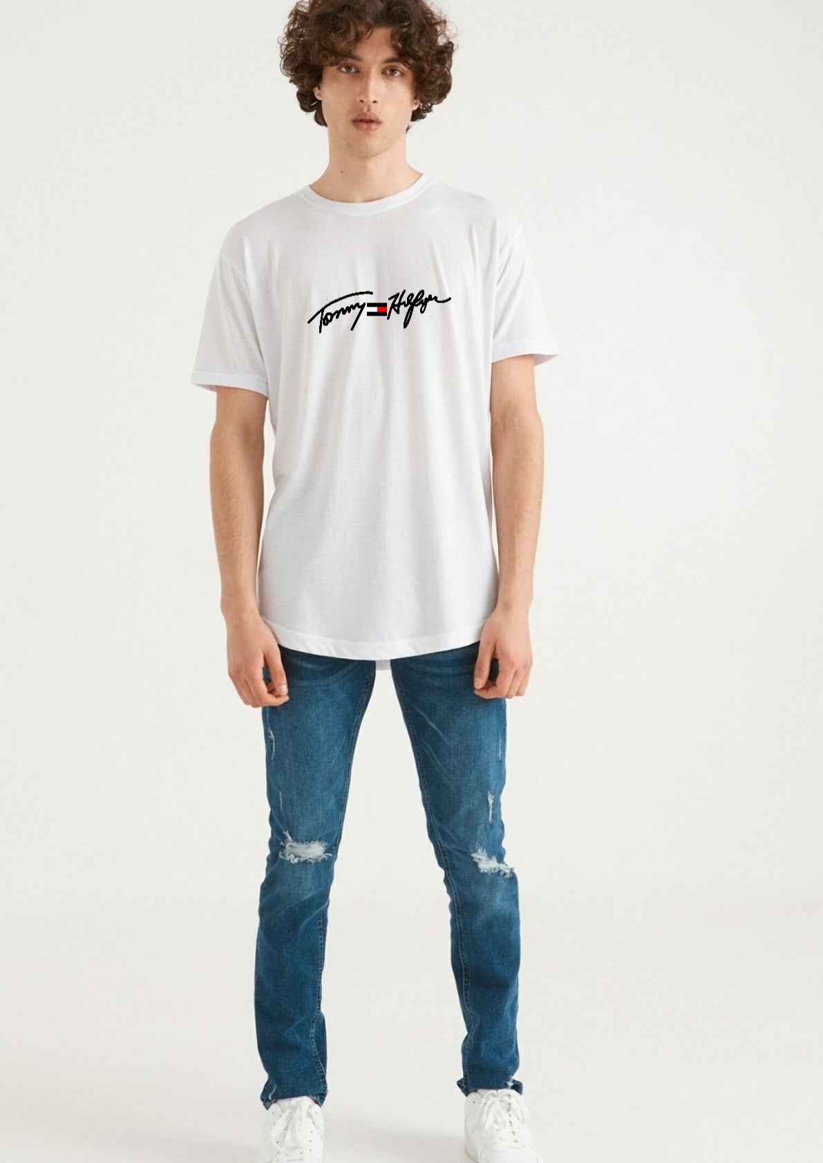 Tommy Hilifiger Signature Tee - White - Brand Store