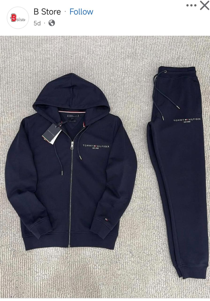 Tommy Hilfiger Tracksuit Zipper Hoodie - Navy Blue