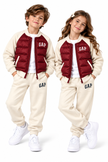 GAP Kids Hybrid Puffer Tracksuit Set – Burgendy/Biege
