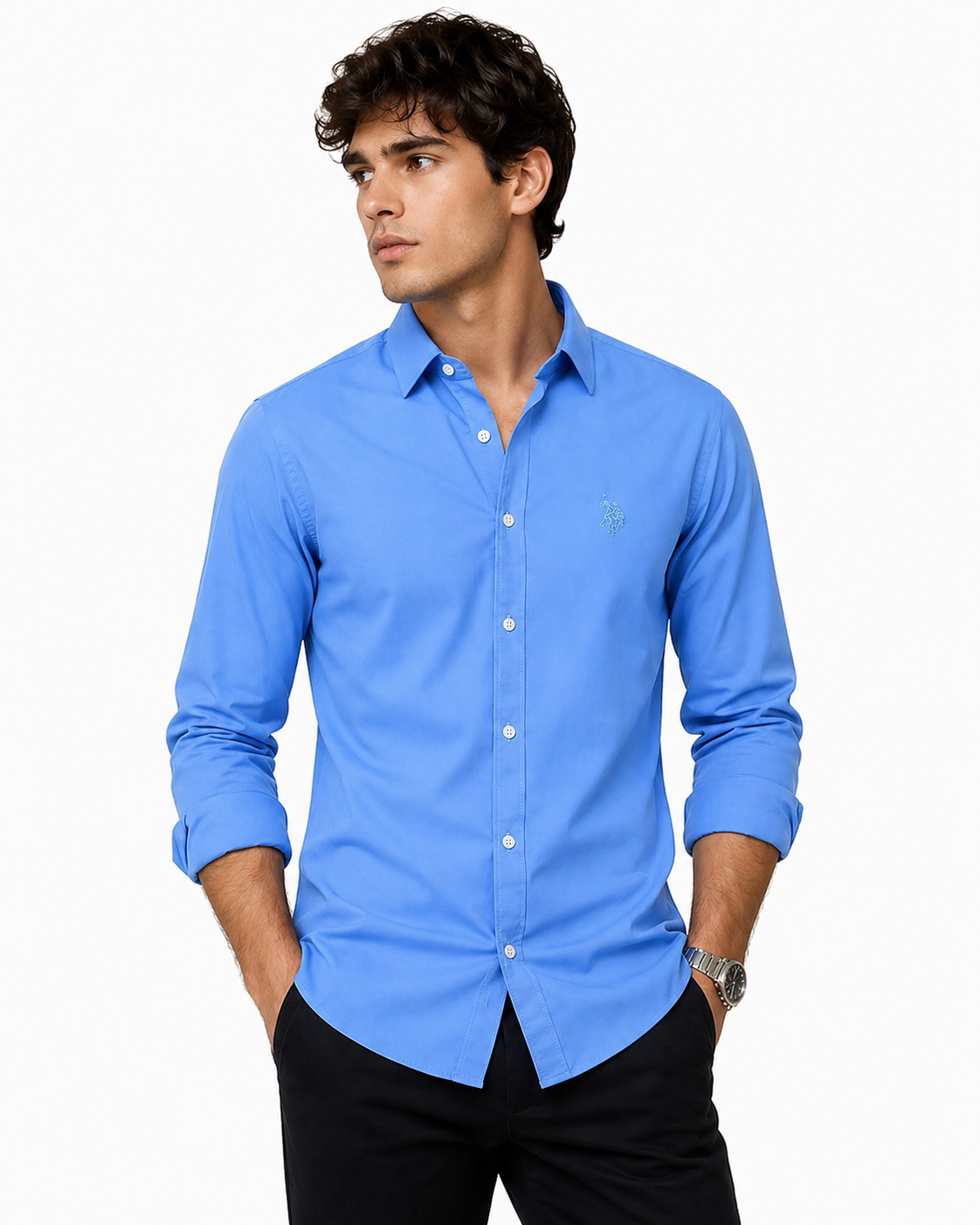 USPA Sky Blue Casual Shirt