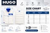 HU-GO Men’s Puffer Jacket – White & Blue