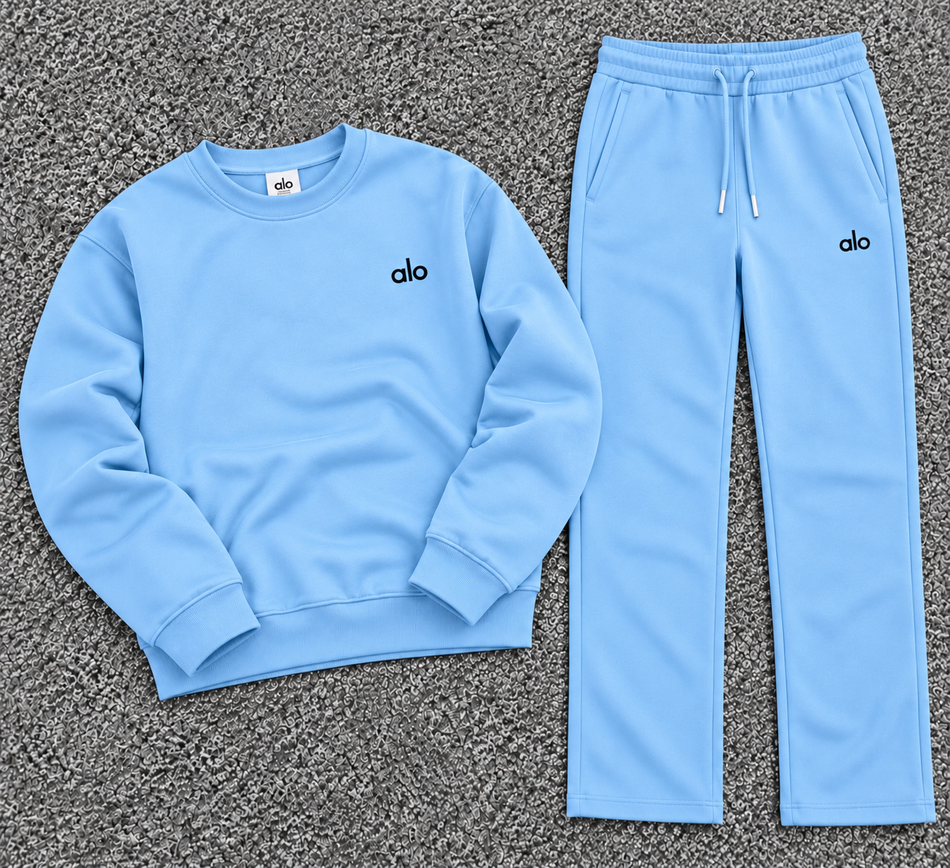 ALO Relaxed Fit Sweatshirt & Wide-Leg Trouser Set