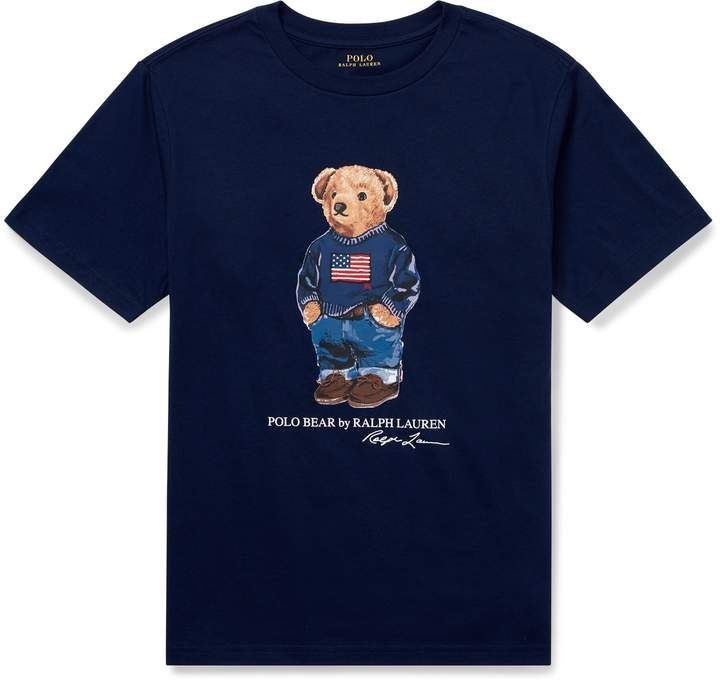 Boys Polo Bear Flag Shirt - Blue - Brand Store