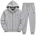 Polo Zipper Hood Tracksuit - Gray
