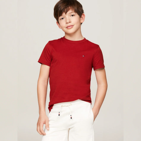 Tommy Classic Logo Embroidered Tee - Red