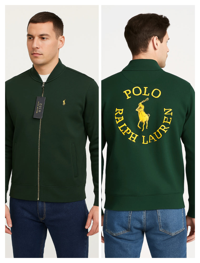 Polo dual side Embroidered Zipper - Green