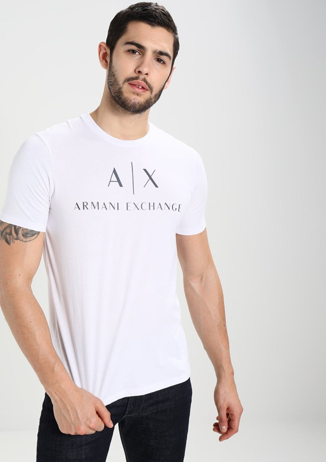 Armani Exchange Basic Logo Tee - White - Brand Store