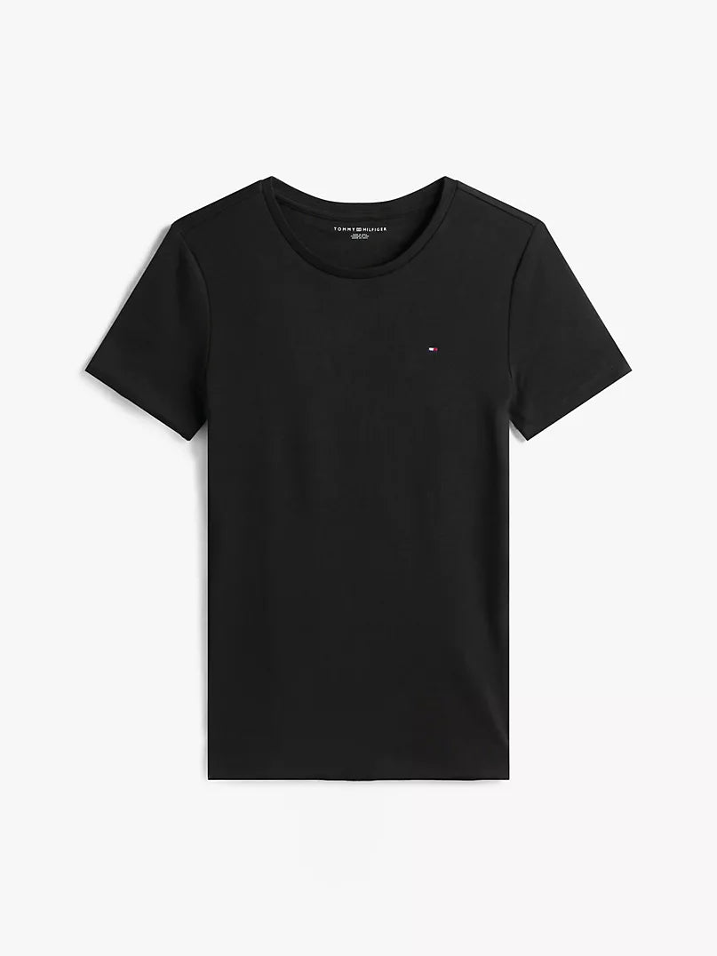 Tommy Embroidered Logo Tee - Black