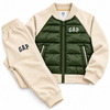 GAP Kids Hybrid Puffer Tracksuit Set – Olive & Cream