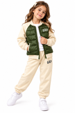 GAP Kids Hybrid Puffer Tracksuit Set – Olive & Cream