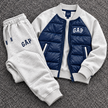 GAP Kids Hybrid Puffer Tracksuit Set – Navy/Gray