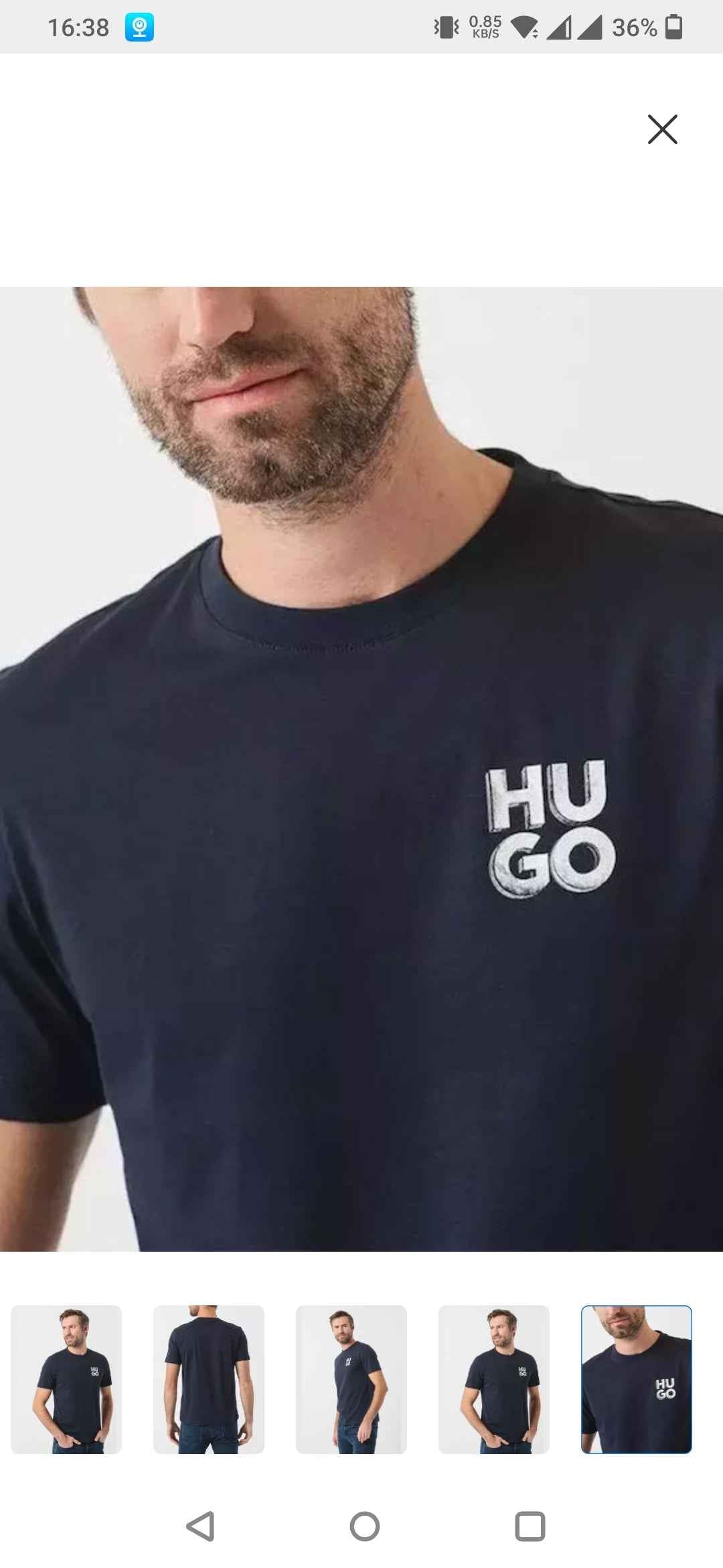 Hugo Vintage Logo Tee - Navy
