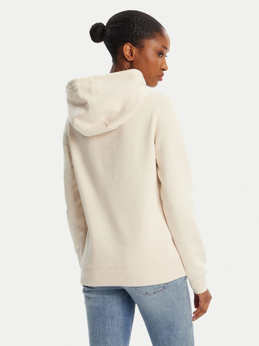 Tommy Flag Logo Women's Pullover Hoodie - Beige