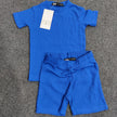Zara Kids Waffle Knit Shorts-Tee Set - Royal Blue - Brand Store