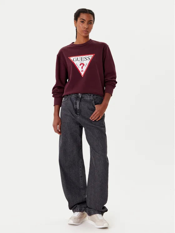 Guess Womens Sweatshirt - Burgundy