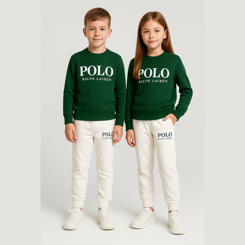 RL POLO Kids Set Unisex - Green/White