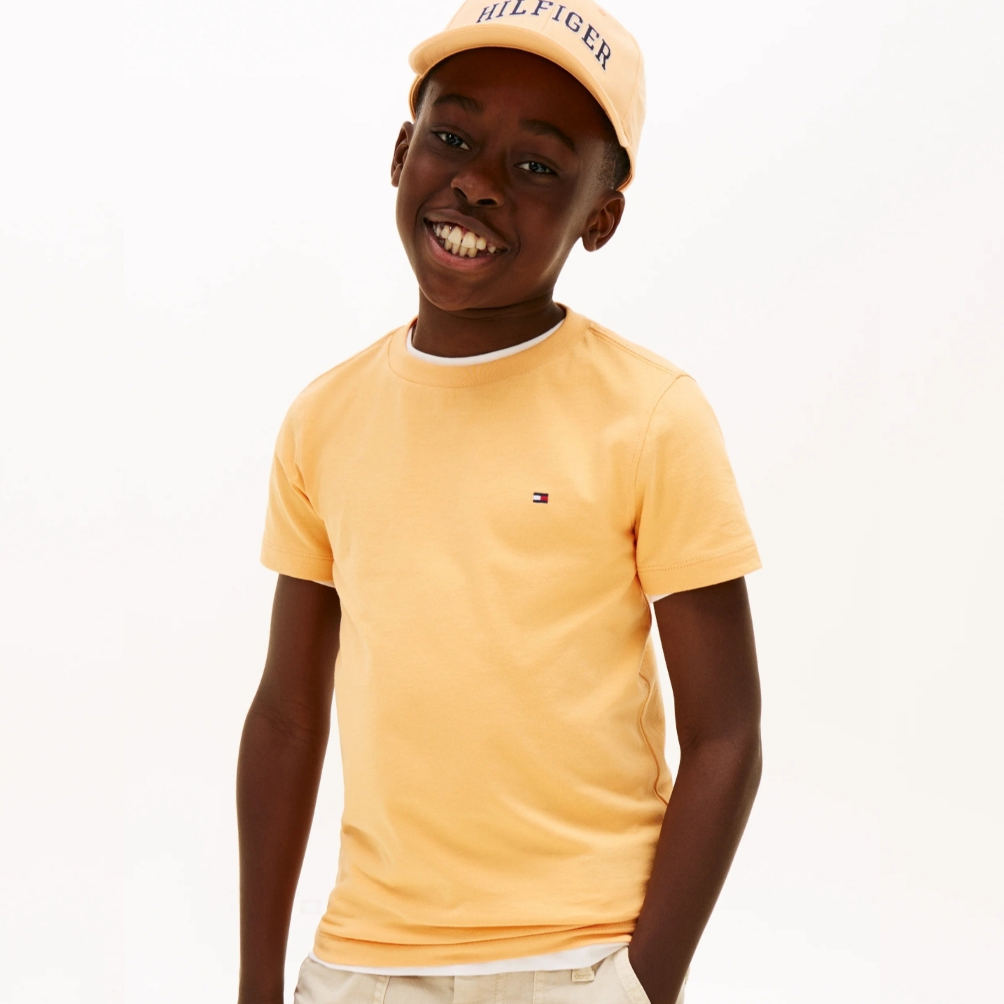 Tommy Classic Logo Embroidered Tee - Yellow