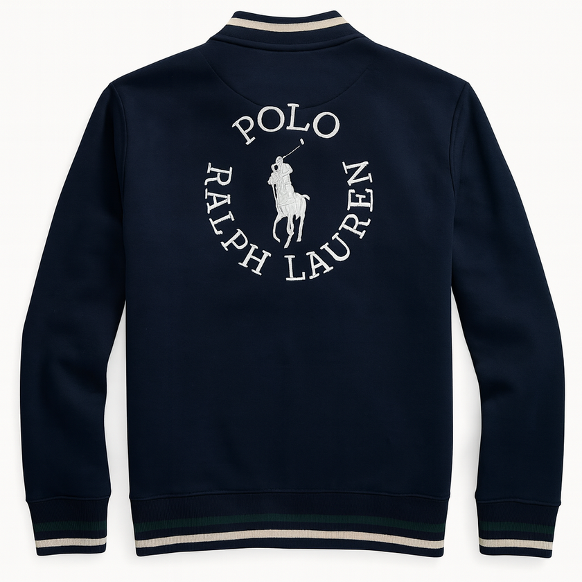 Polo dual side Embroidered Zipper - Navy