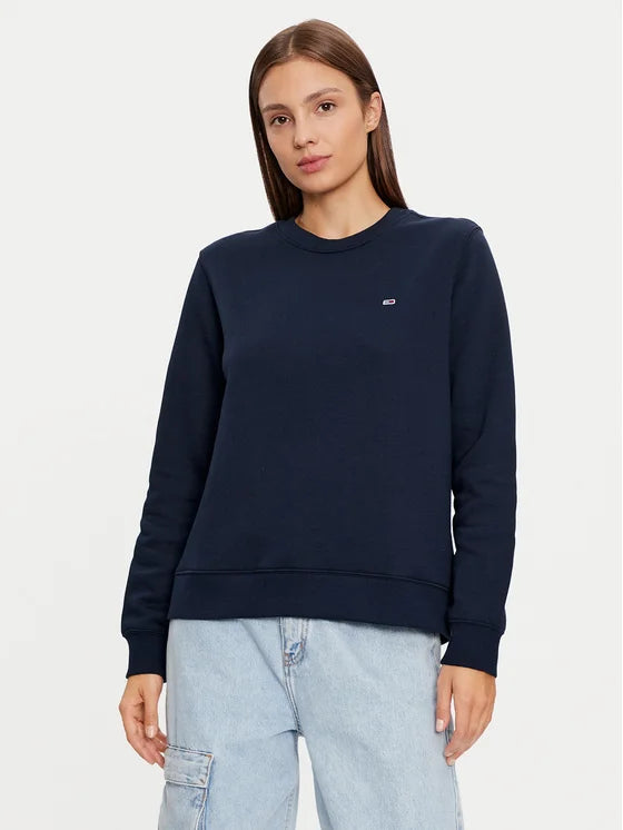 Tommy Flag Logo Women Sweatshirt - Navy Blue