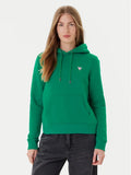 Guess Embroidered Triangle Logo Womens Pullover Hoodie - Forest Green