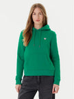 Guess Embroidered Triangle Logo Womens Pullover Hoodie - Forest Green