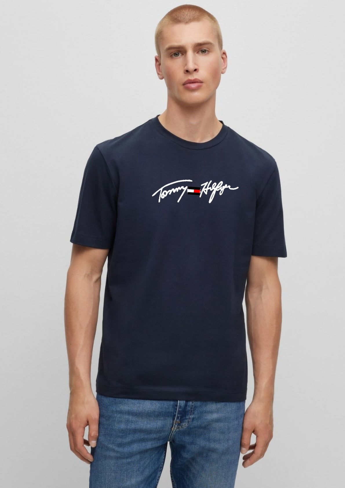 Tommy Hilifiger Signature Tee - Navy - Brand Store