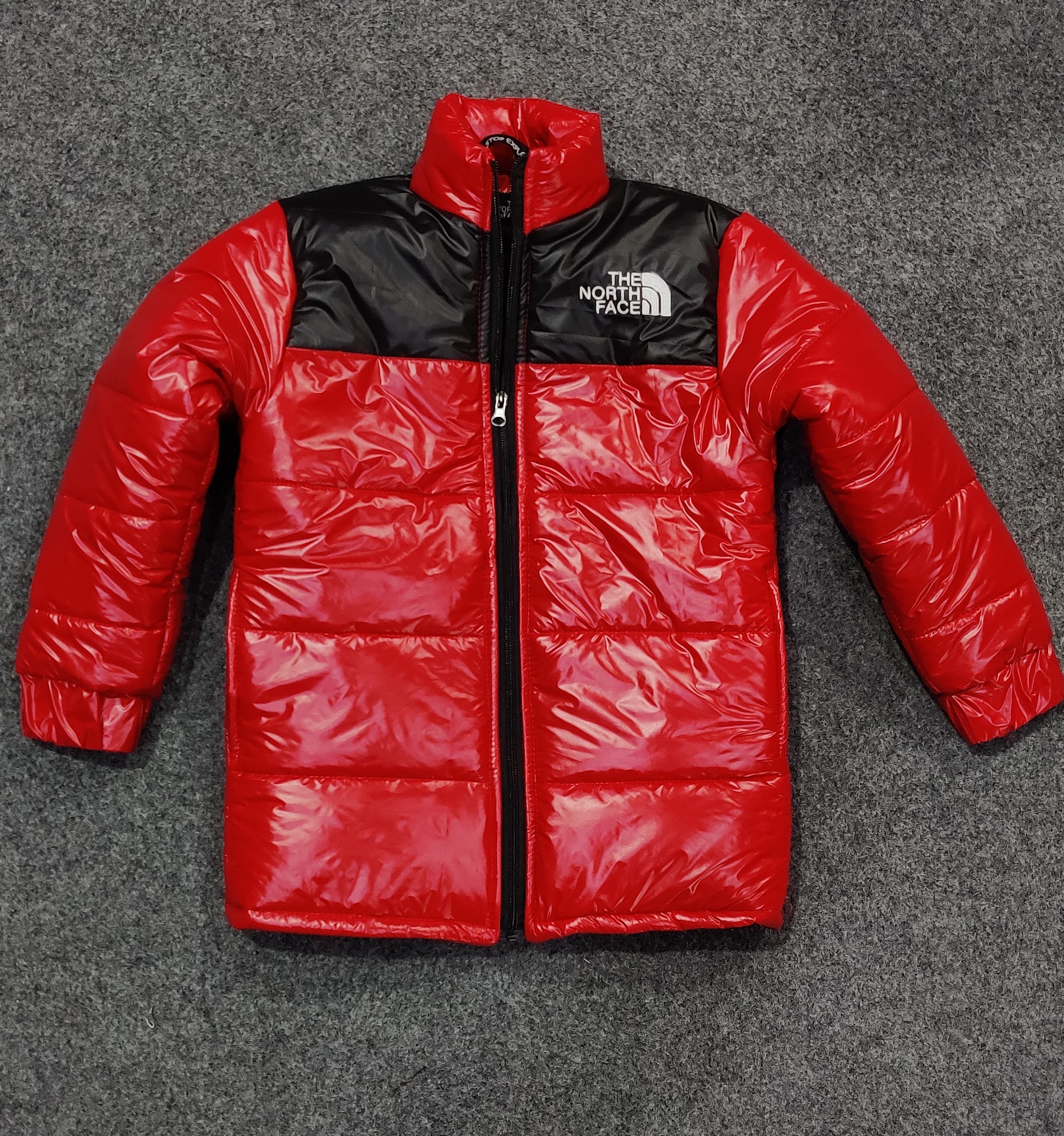 TNF Full Sleeves Kids Puffer - Chillie Red