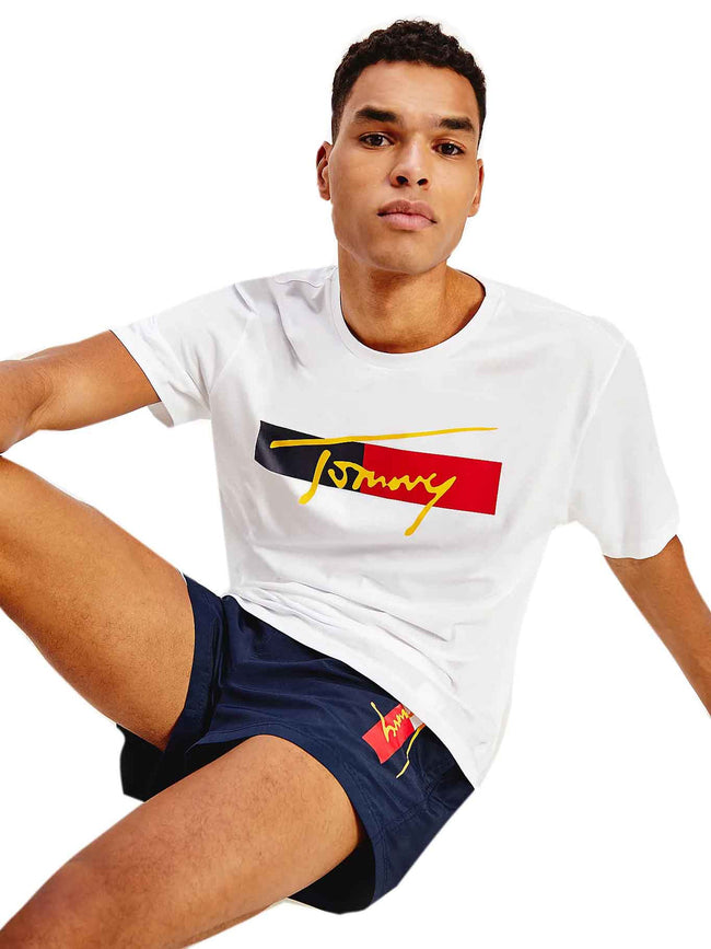 Tommy Hilifiger Signature Tee - White - Brand Store