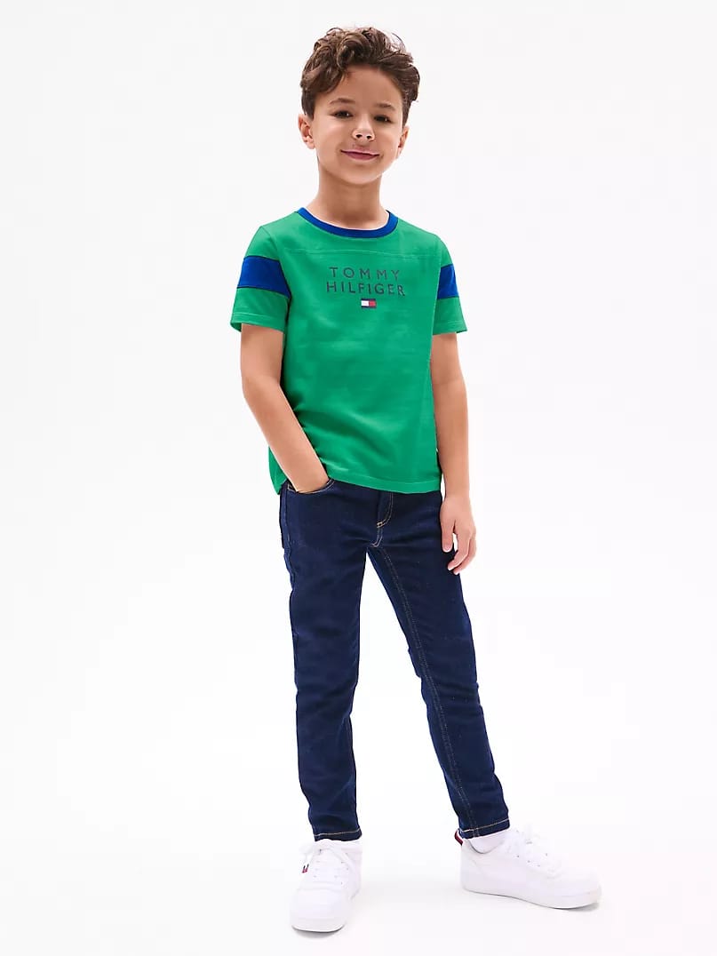 Tommy Colorblock Kids Tee - Green - Brand Store