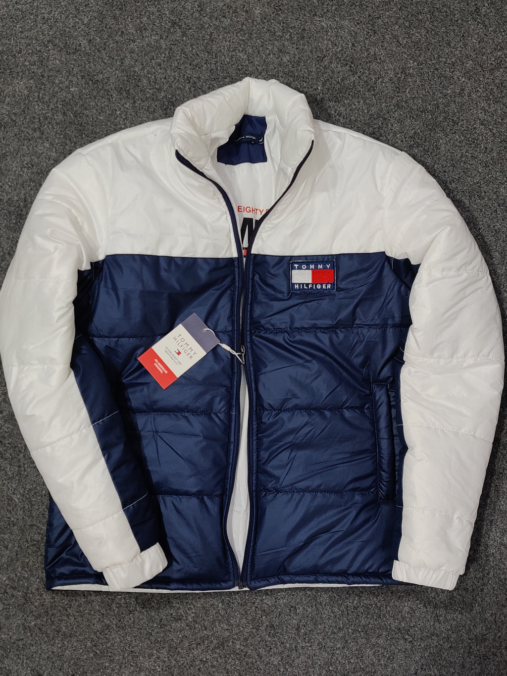 Tommy Colorblock Puffer - White/Navy