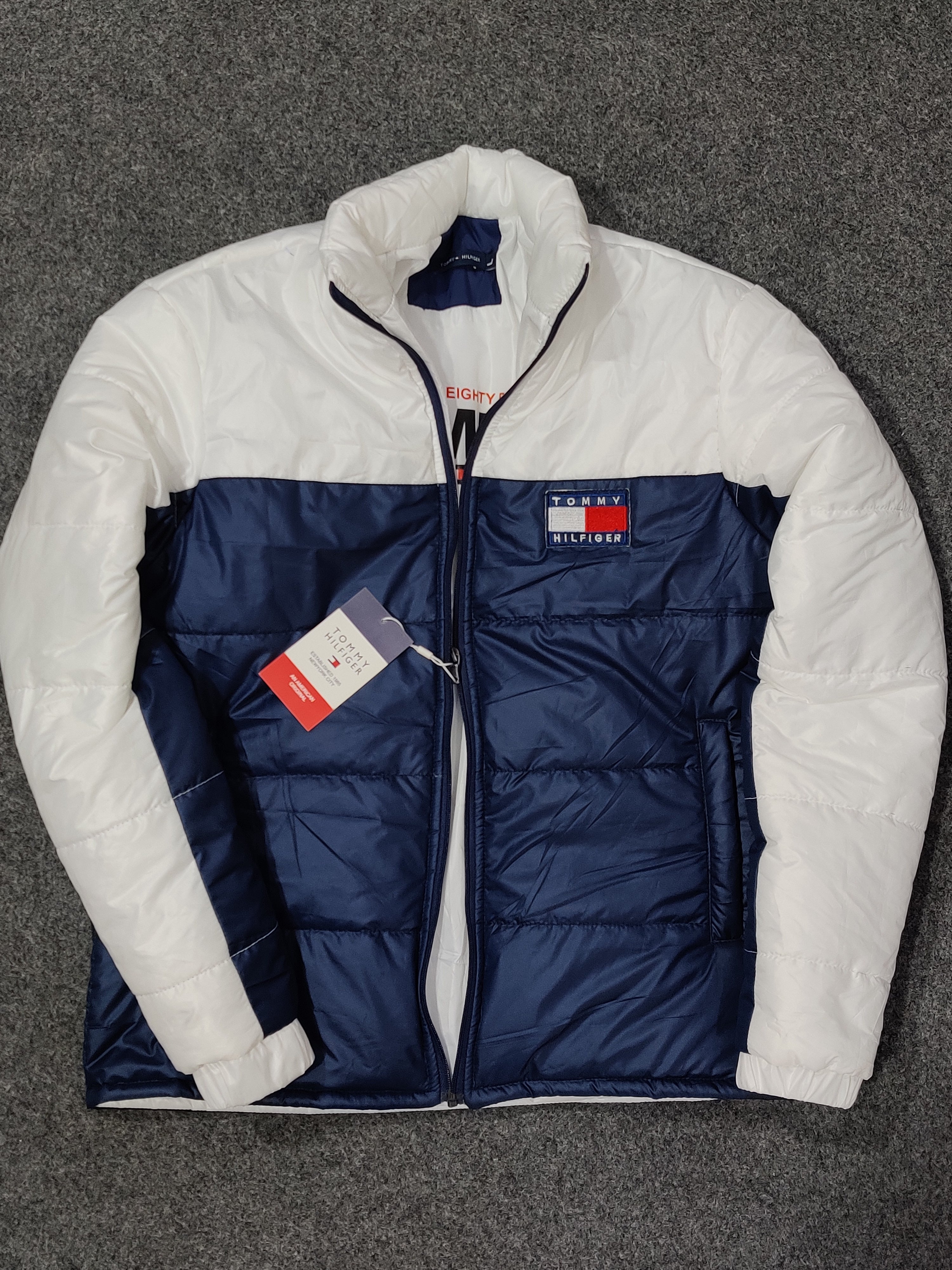 Tommy Colorblock Puffer - White/Navy