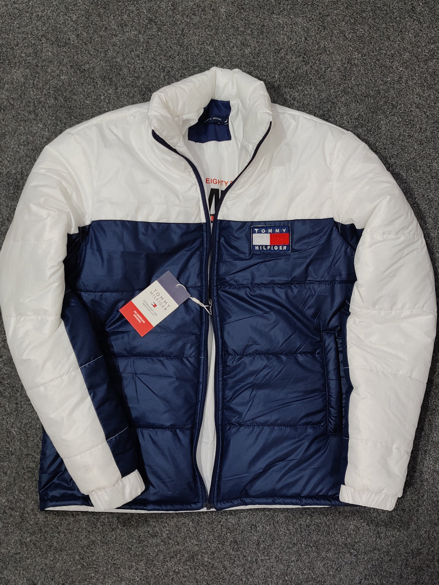 Tommy Colorblock Puffer - White/Navy - Brand Store