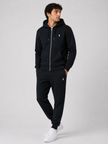 Polo Zipper Hood Tracksuit - Black