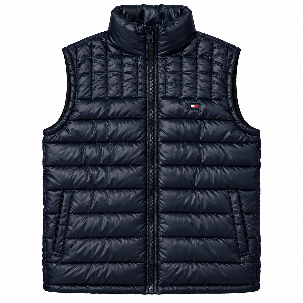 Tommy Sleeveless Puffer Vest - Navy Blue