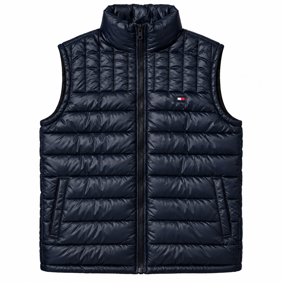 Tommy Sleeveless Puffer Vest - Navy Blue