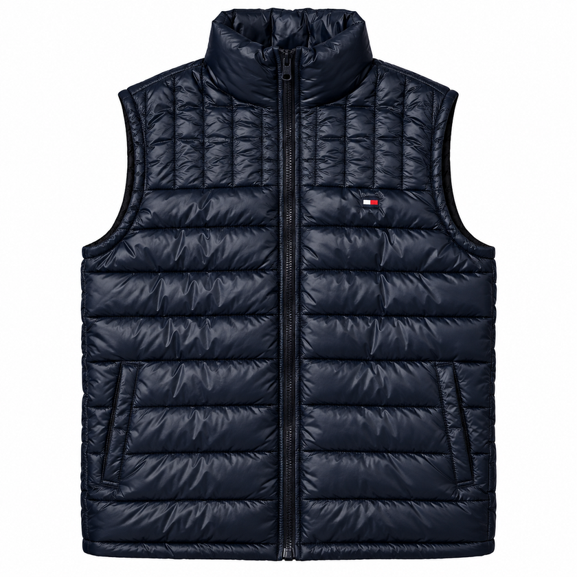 Tommy Sleeveless Puffer Vest - Navy Blue