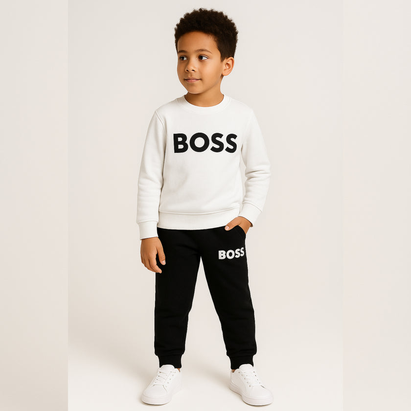 BOSS Kids Tracksuits Unisex - White/Black