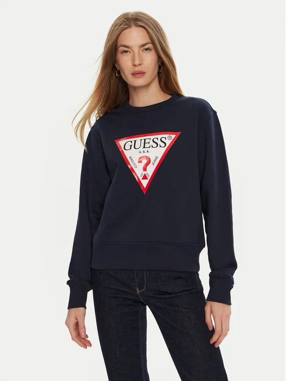 Guess Womens Sweatshirt - Navy Blue