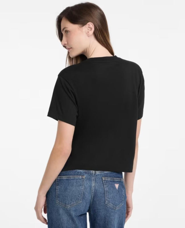 Guess Chest Logo Tee - Black - Brand Store