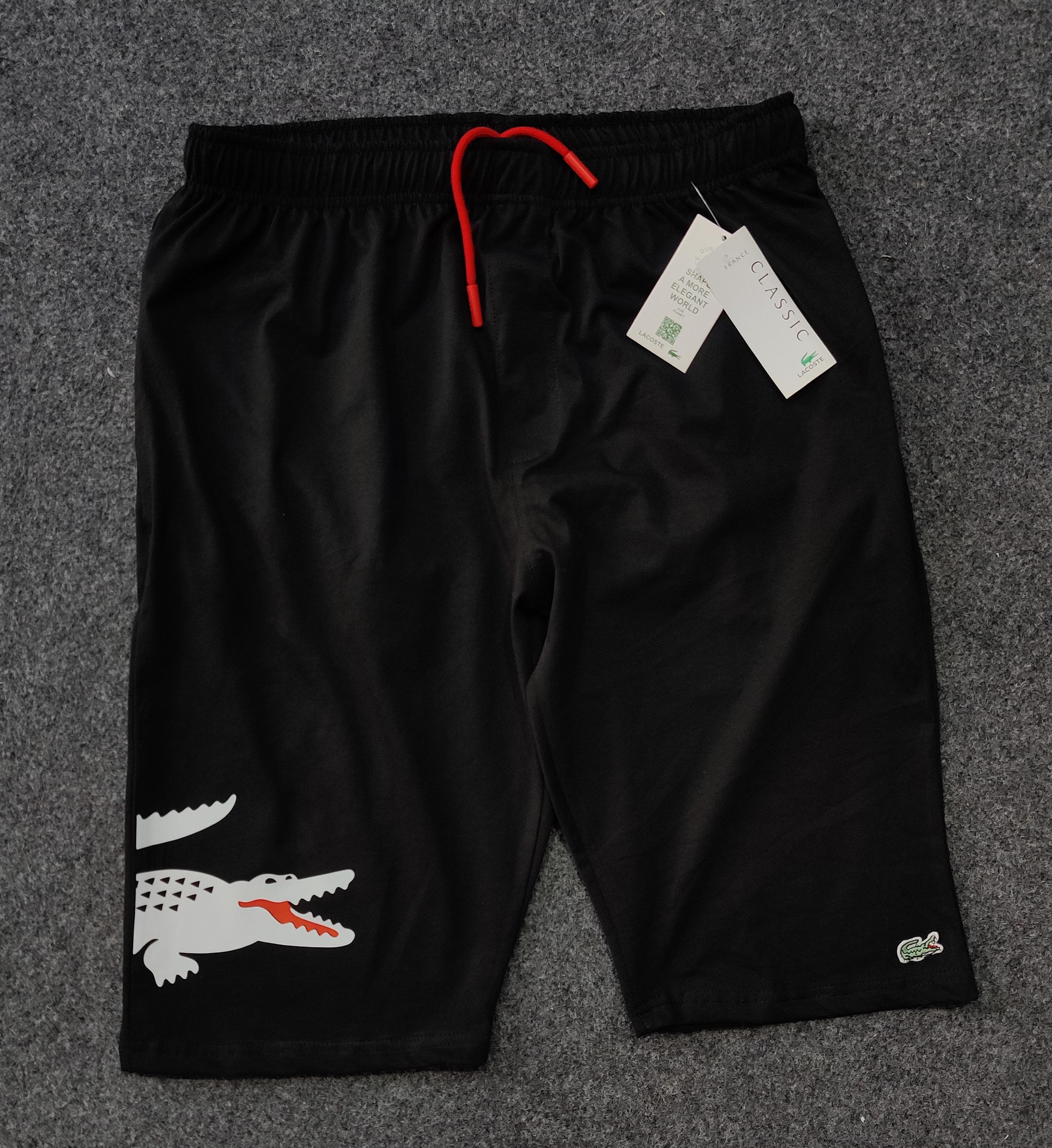 Lacoste Crocodile Printed Shorts - Black - Brand Store