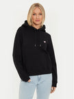Guess Embroidered Triangle Logo Womens Pullover Hoodie - Black