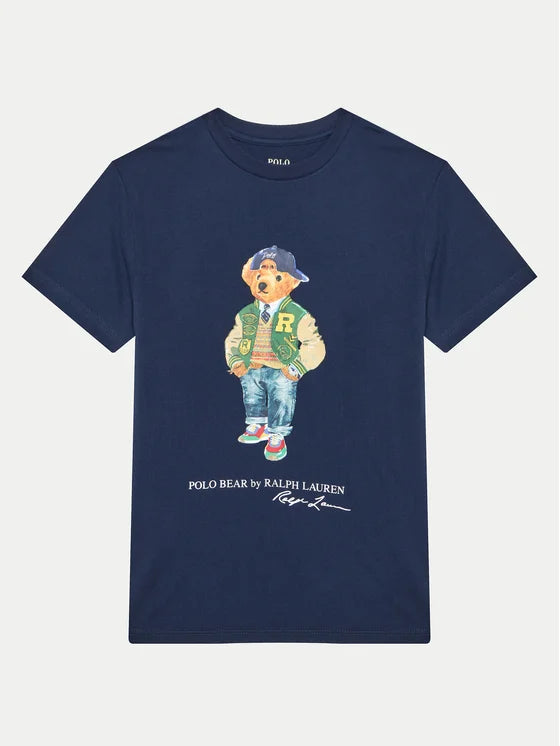 Boys Polo Bear Cap Shirt - Blue