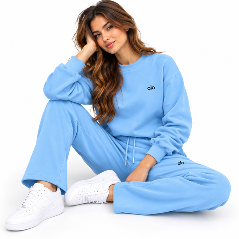 ALO Relaxed Fit Sweatshirt & Wide-Leg Trouser Set