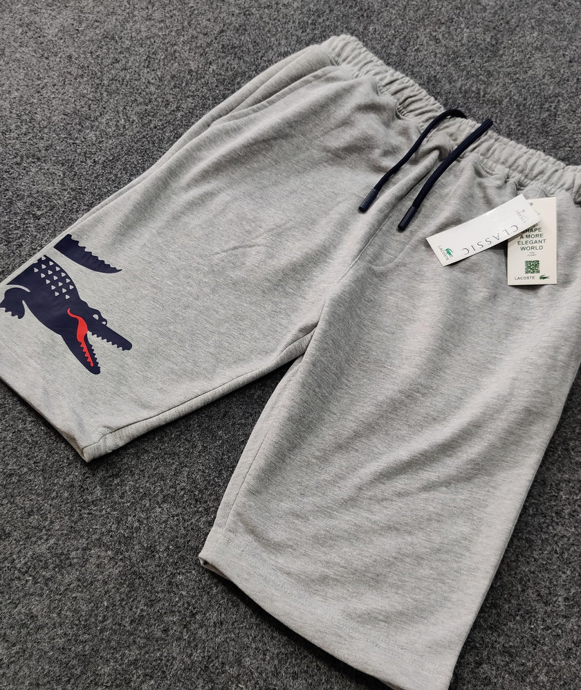 Lacoste Crocodile Printed Shorts - Gray - Brand Store