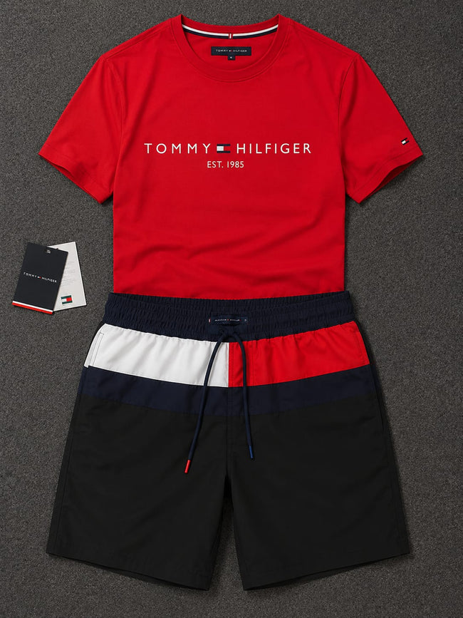 Tommy T Shirt With Swim Shorts Set