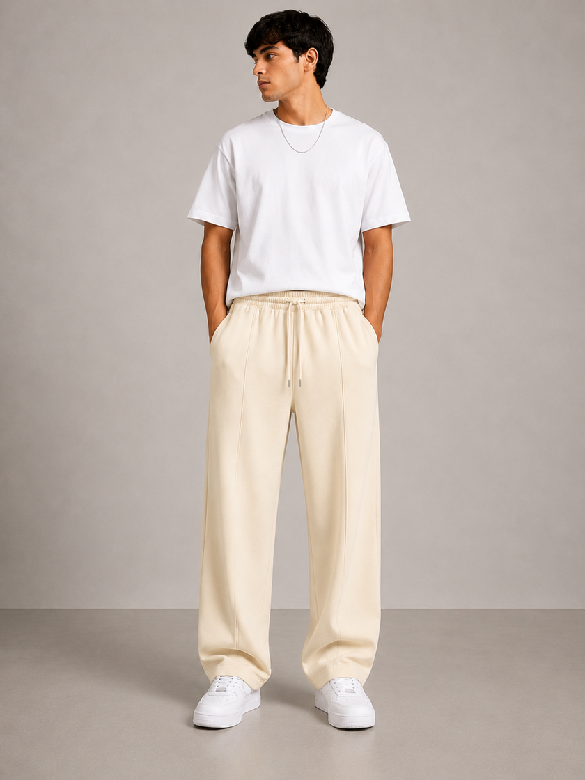 Jack&Jones Relaxed Fit Wide Leg Trouser - Beige